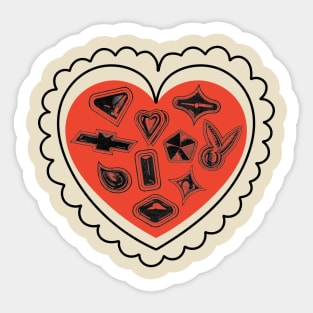 Box Of Chocolate Windows (Black Doily) Sticker